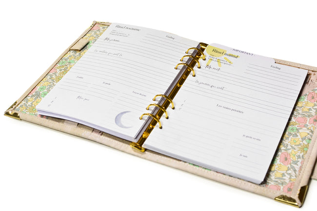 insert A5 santé mentale et rituel matin et soir, recharge pour organiseur planner A5 shirley chiche les jours souples