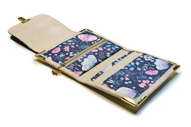 Portefeuille artisanal Papillon pour femme en liège blanc craie & papillon - Shirley Chiche planner