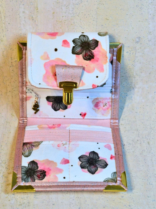 Portefeuille compact « Bouquet Rose » - Les jours souples