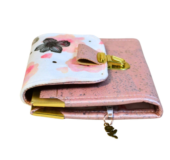 Portefeuille compact « Bouquet Rose » - Les jours souples