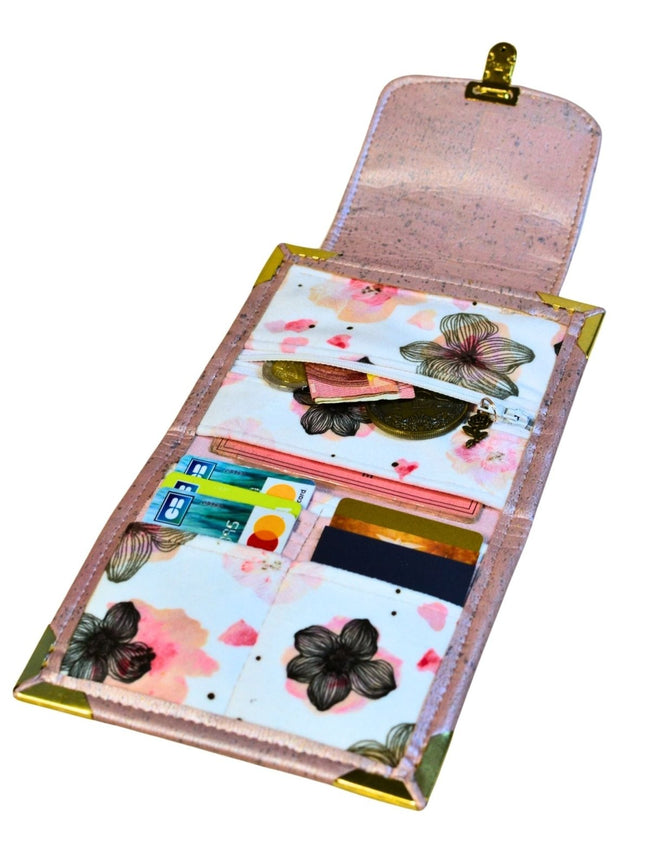 Portefeuille compact « Bouquet Rose » - Les jours souples