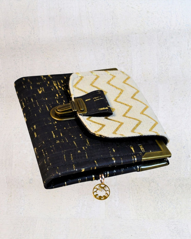 Portefeuille compact « Noir & Or Graphique » - Les jours souples