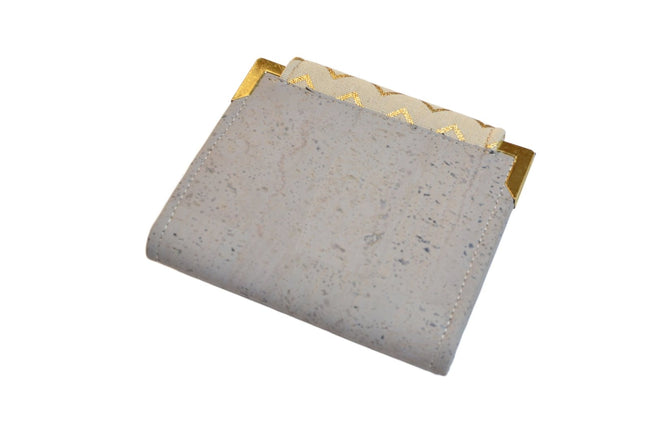 Portefeuille en liège doré et gris - Design élégant et éthique - Shirley Chiche planner