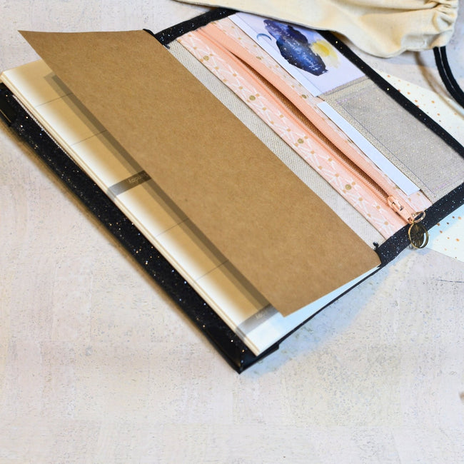 Portefeuille Lune pailleté & porte carnets - Les jours souples