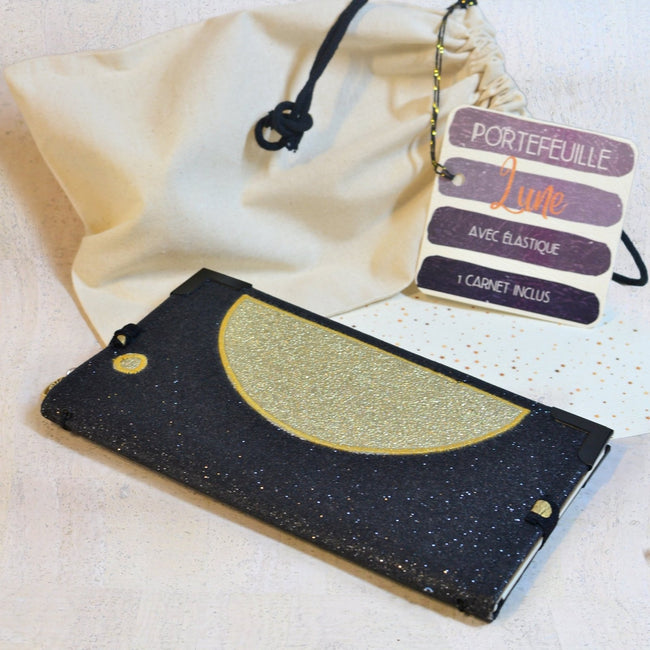 Portefeuille Lune pailleté & porte carnets - Les jours souples