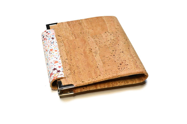 Portefeuille pour femme en liège naturel et Liberty Adelajda Mon étoile - Shirley Chiche planner