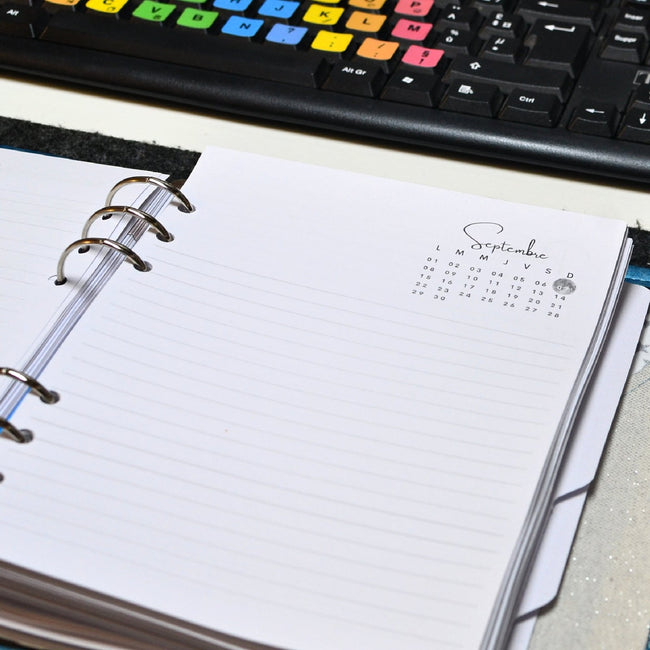 Recharge A5 agenda 2025 - 2026 avec espace de note et priorités - Les jours souples