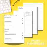 Recharge agenda 2025 - 2026 - avec espace de note mensuel - Les jours souples