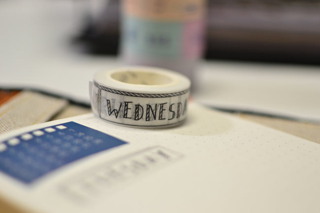 bullet journal masking tape jours de la semaine organisation du mois