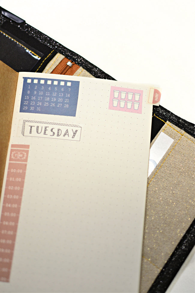 bullet journal masking tape jours de la semaine organisation du mois