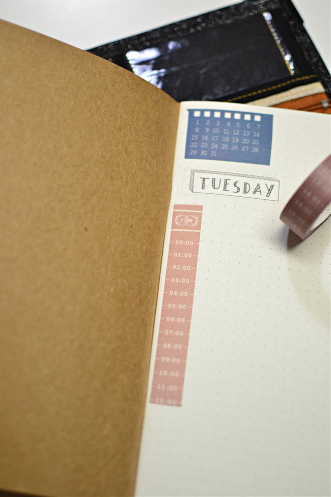 Horaires - Rouleau Masking tape - Bujo & co - Shirley Chiche planner