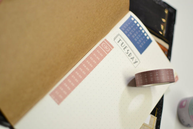 Horaires - Rouleau Masking tape - Bujo & co - Shirley Chiche planner