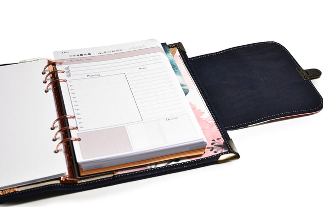 Insert A5 planning jour pour organiseur planner. Recharge pour agenda rechargeable feuille journée, shirley chiche, les jours souples