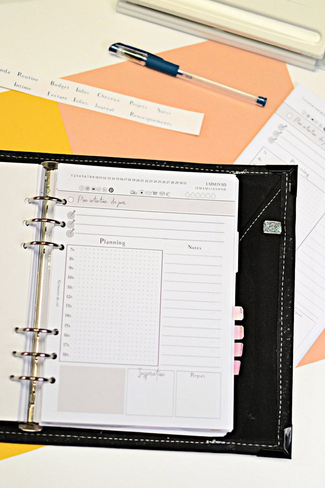 La recharge de planning à la journée pour rester concentré.e ! - Shirley Chiche planner
