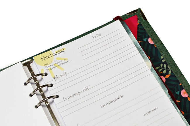 insert A5 santé mentale et rituel matin et soir, recharge pour organiseur planner A5 shirley chiche les jours souples