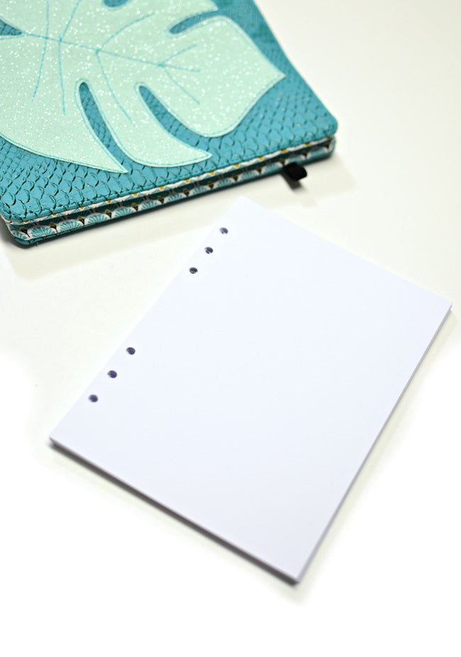 recharge papier blanc pour organiseur planner 6 trous, shirley chiche planner, papeterie française