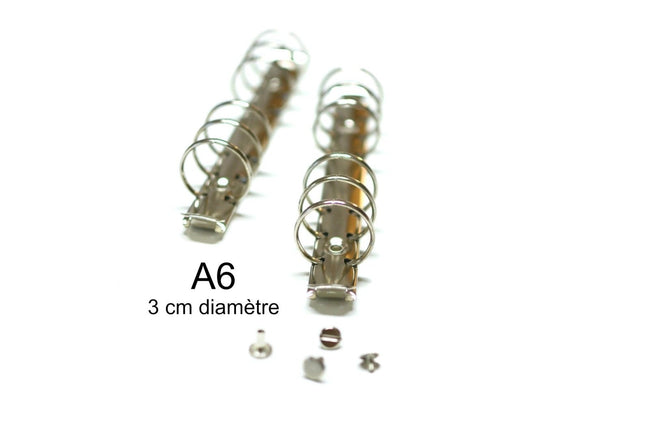 Mécanisme argent pour planner A6 - Gros anneaux de 3 cm - Shirley Chiche