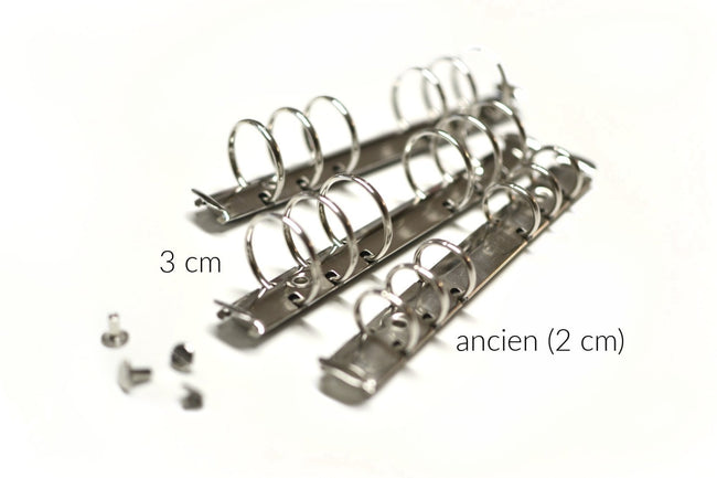 Mécanisme argent pour planner A6 - Gros anneaux de 3 cm - Shirley Chiche