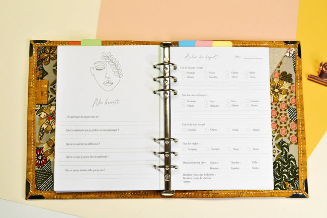 insert a5 routine beauté pour organiseur planner français, recharge routine beauté A5 pour suivre ses rituels de beauté, shirley chiche les jours souples