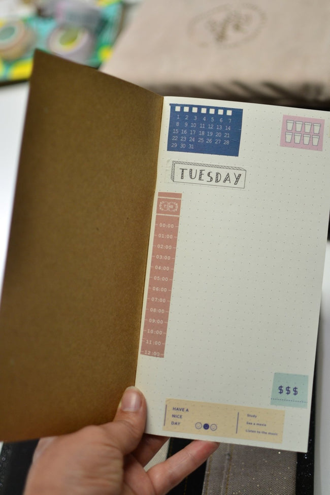 Rouleau de masking tape Calendrier mensuel - Shirley Chiche planner